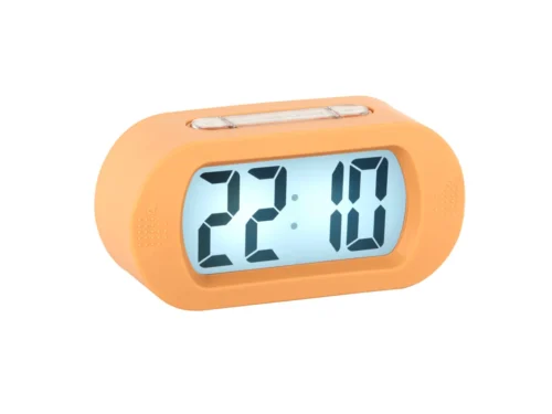 Wekker Floontia Zacht Oranje met digitaal display en siliconen behuizing voor het nachtkastje