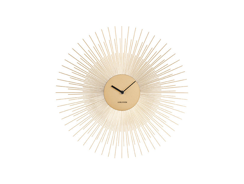 Wandklok Gozo Goud met stralend goudkleurig design en luxe moderne uitstraling