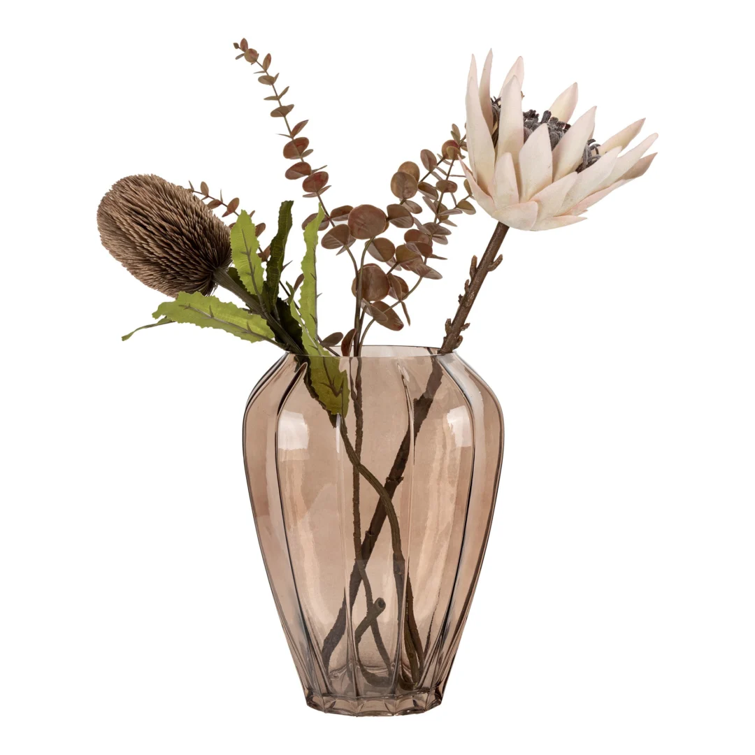 Vaas Sebane Glas Bruin H29 cm - Afbeelding 2