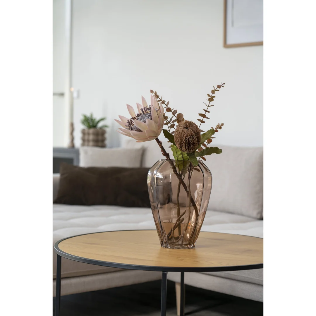 Vaas Sebane Glas Bruin H29 cm - Afbeelding 3