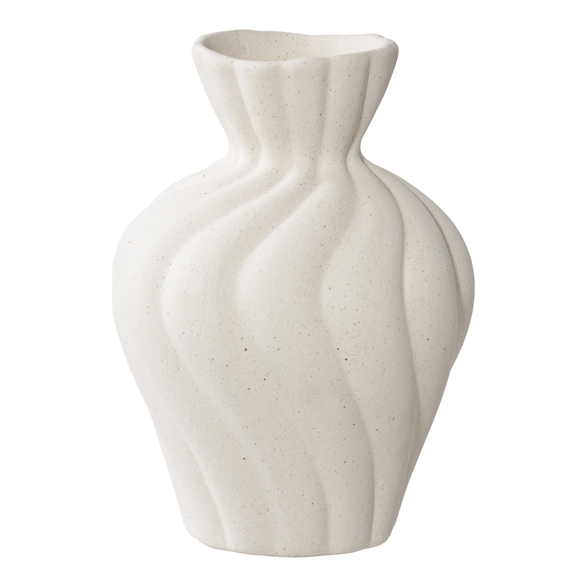 Vaas Stemang Keramiek Wit H12 cm - Set van 2 - Afbeelding 2