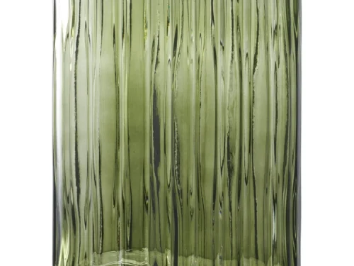 Groene glazen vaas Stilva met geribbelde, moderne uitstraling, H26,5 cm