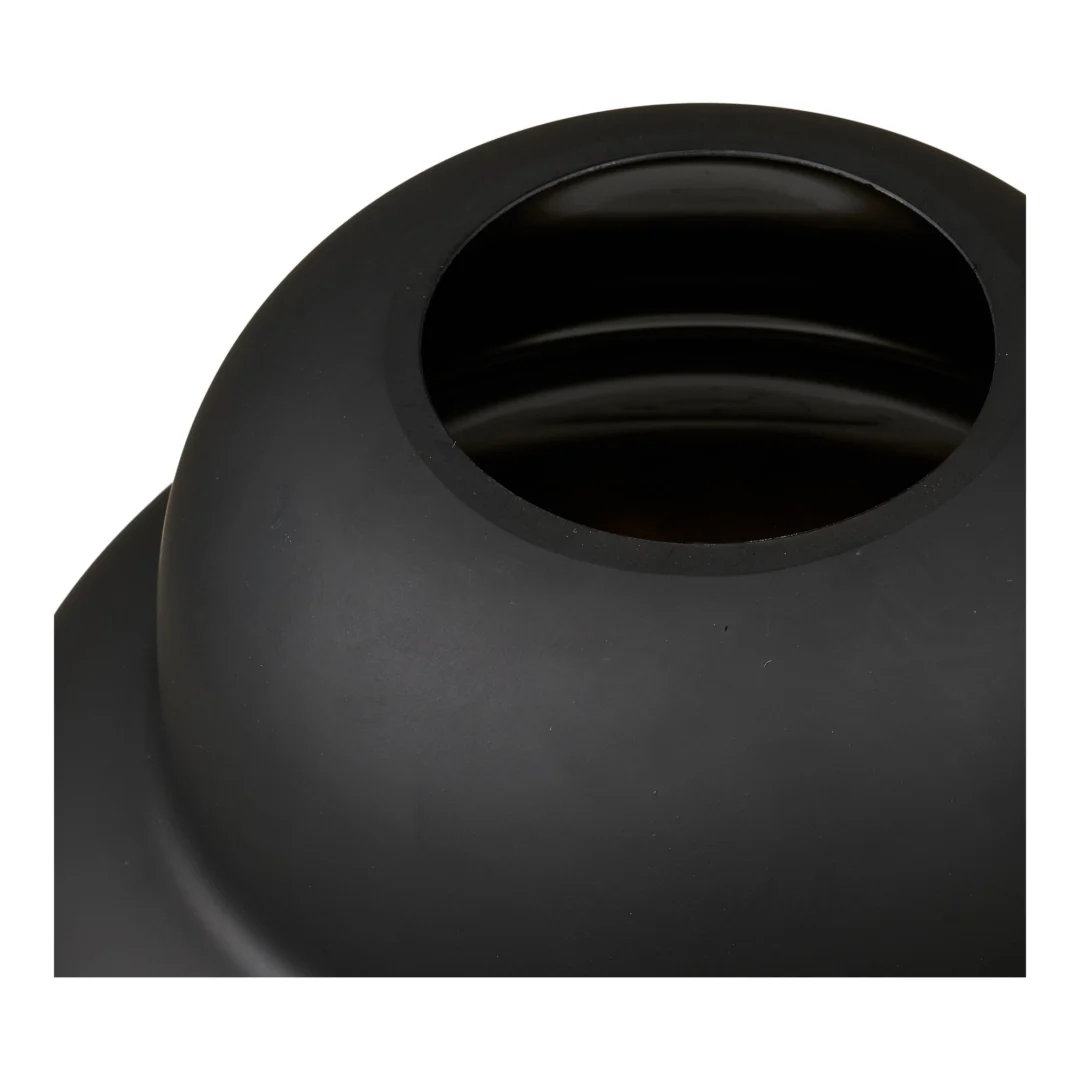 Vaas Flaarmond Glas Zwart H20 cm - Afbeelding 2