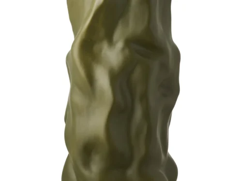 Groene keramieken Vaas Saaldona met organische vorm, H25,5 cm, stijlvol woonaccessoire