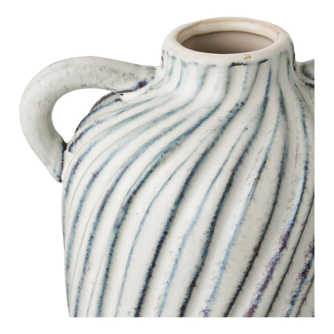 Vaas Fommun Keramiek Blauw H22 cm - Afbeelding 3