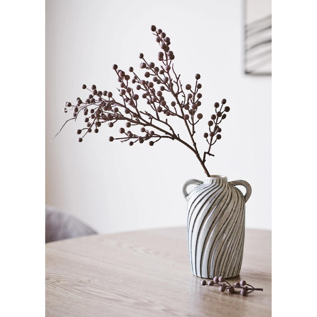 Vaas Fommun Keramiek Blauw H22 cm - Afbeelding 4