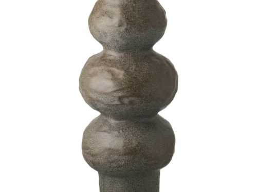 Tiensis keramieken vaas H33,5 cm in donkergrijs met slanke, organische vorm
