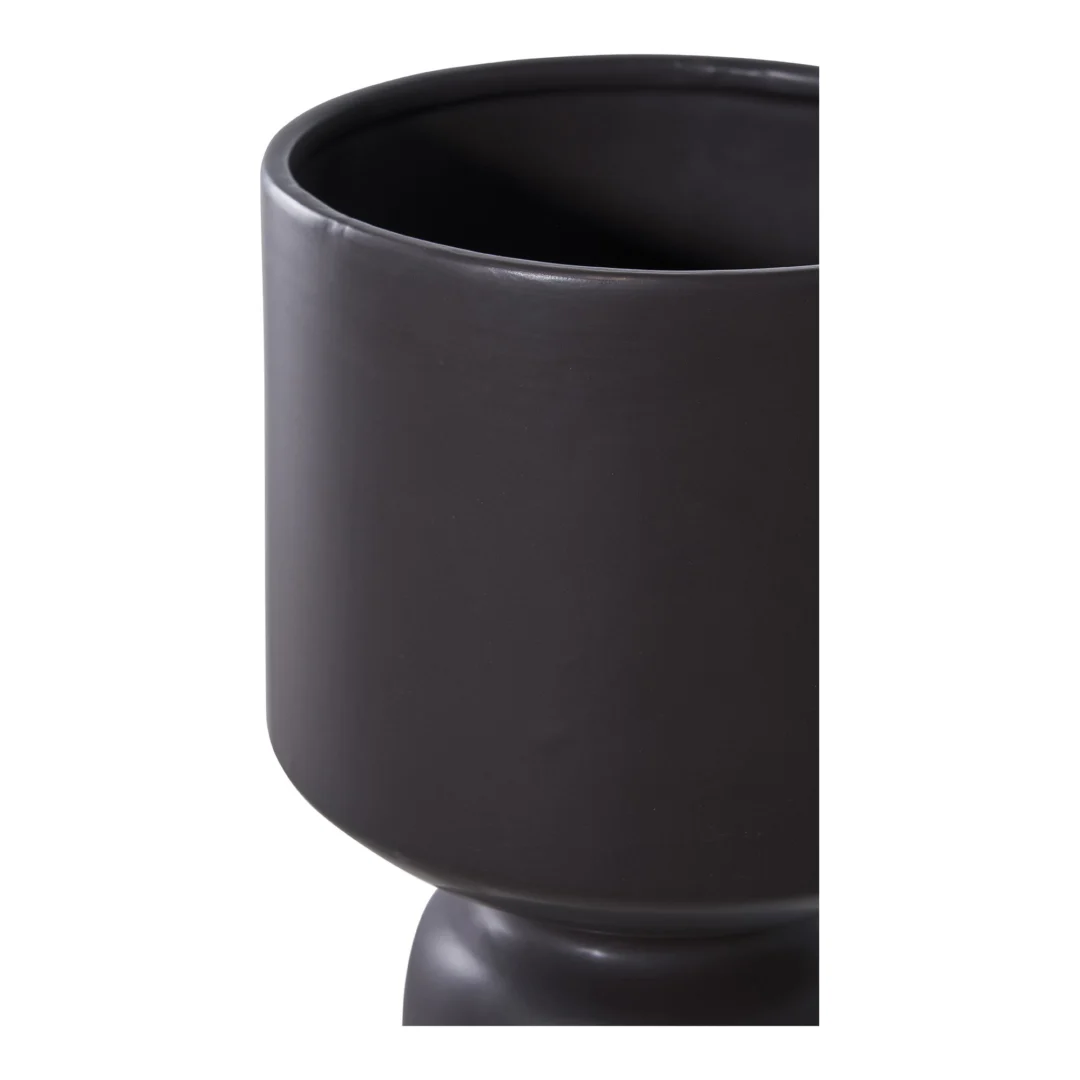 Bloempot Koontu Keramiek Zwart H23,5 cm - Afbeelding 2