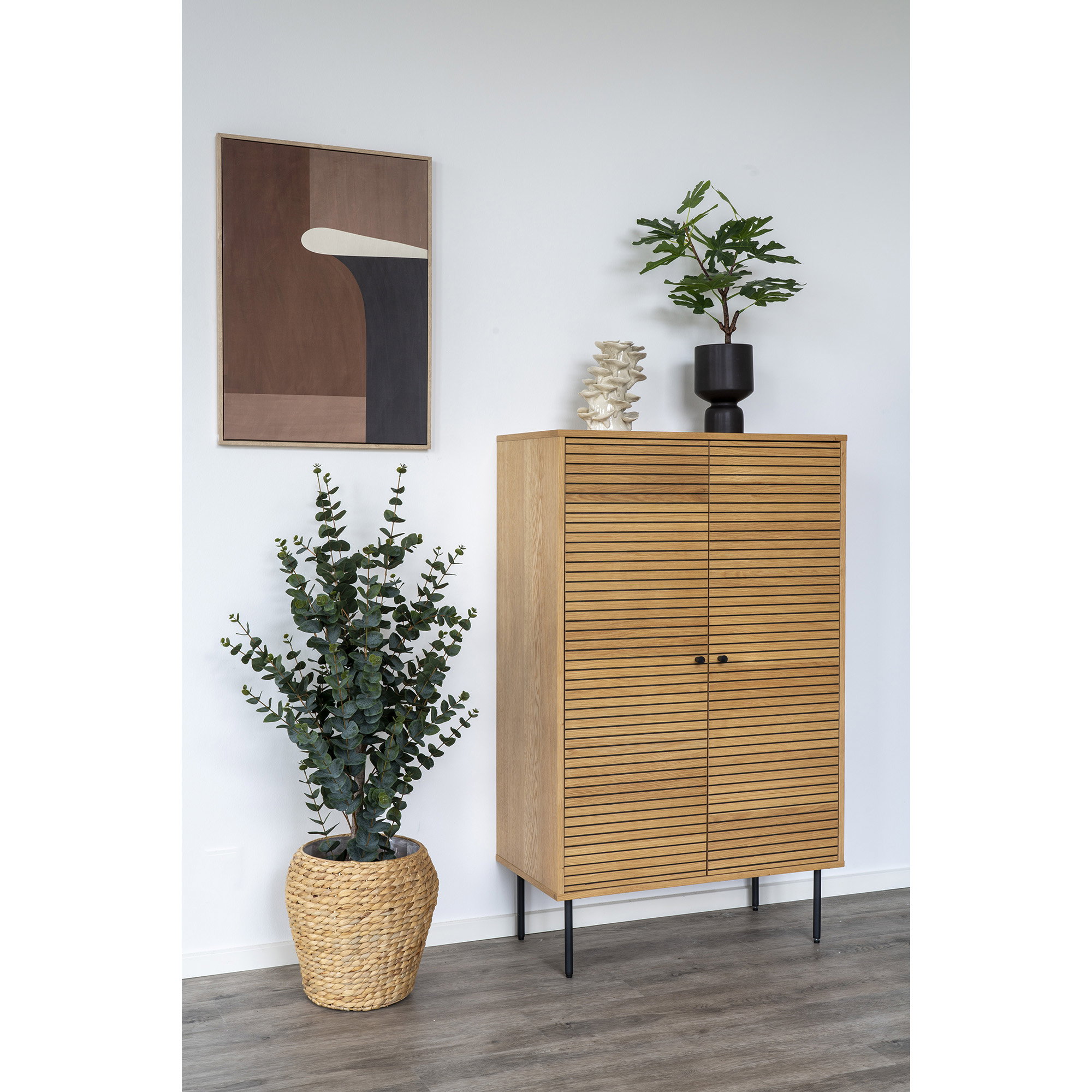 Bloempot Koontu Keramiek Zwart H23,5 cm - Afbeelding 3