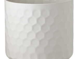Bloempot Pestund Staal Wit H21 cm