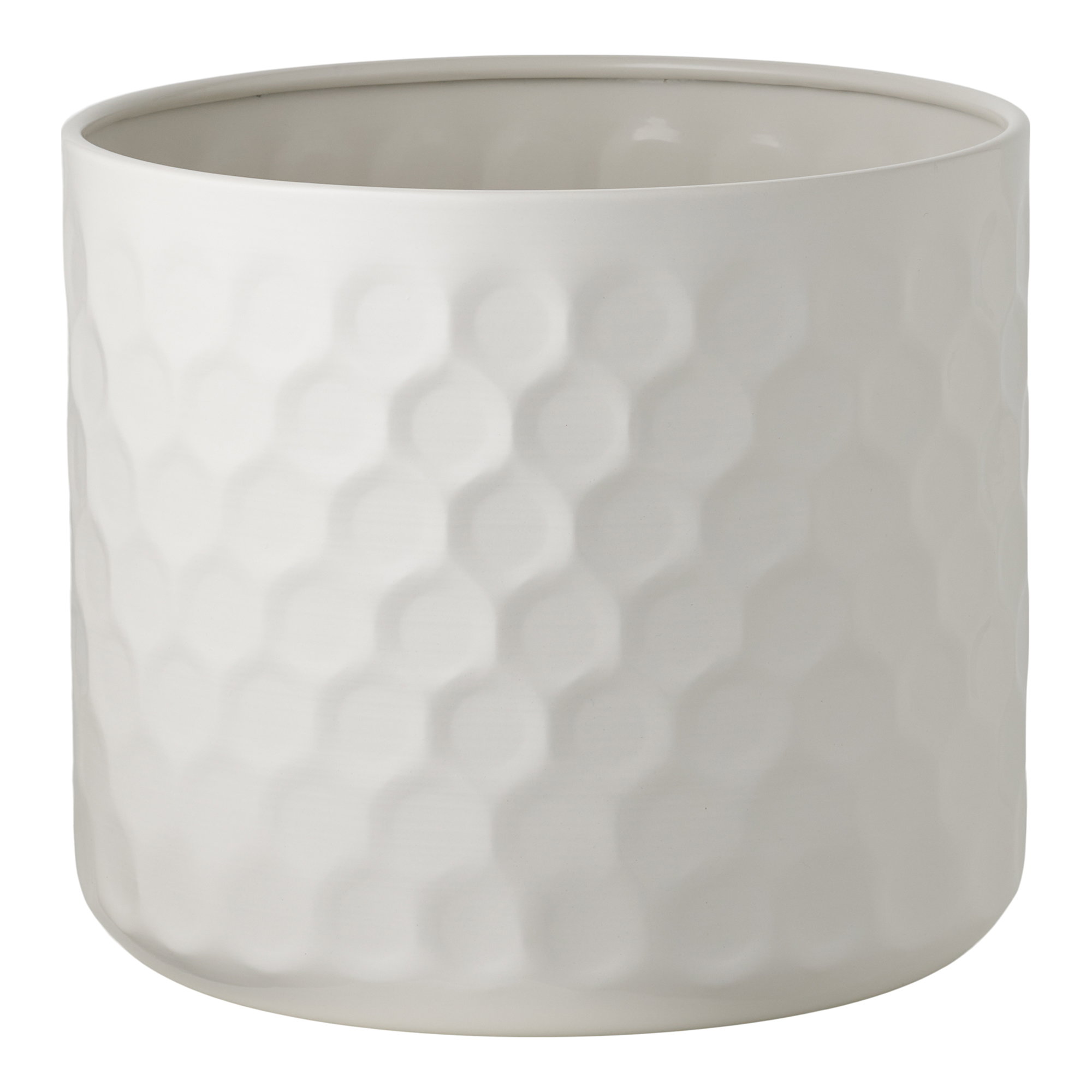Bloempot Pestund Staal Wit H21 cm
