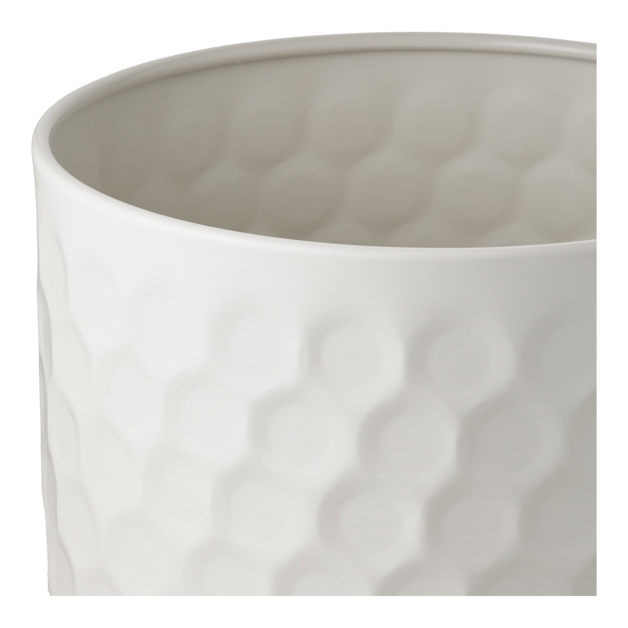 Bloempot Pestund Staal Wit H21 cm - Afbeelding 2