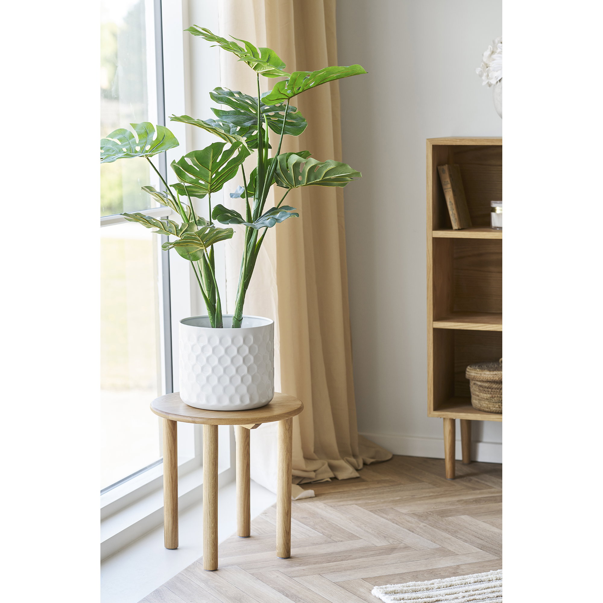 Bloempot Pestund Staal Wit H21 cm - Afbeelding 4
