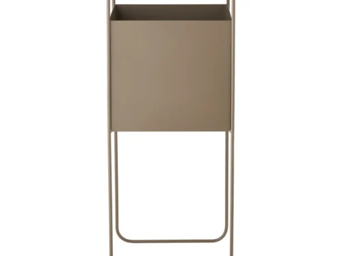 Klossun bruine stalen bloempot op slanke standaard, 54 cm hoog, modern vierkant design
