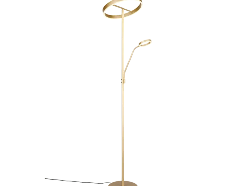 Vloerlamp Marco Goud H180 cm met metalen design, geïntegreerde LED en tweede lichtbron, set van 3