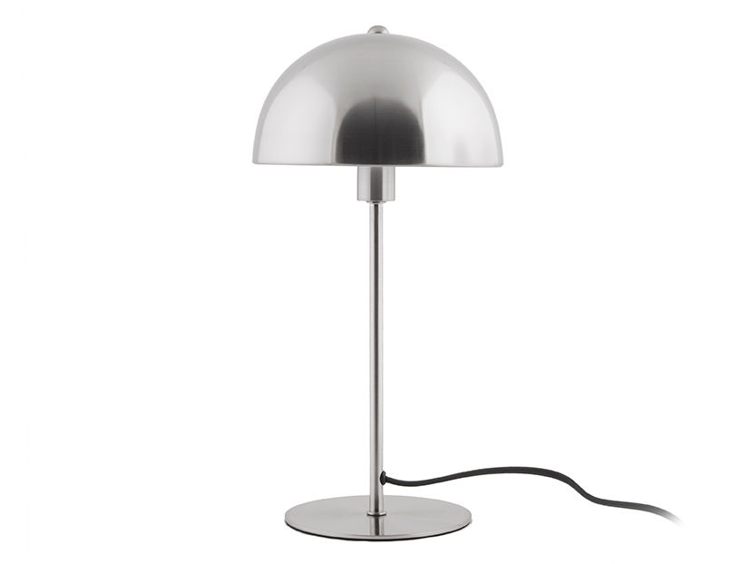 Tafellamp Zellane nikkel Ø20 cm met retro kap en slank design voor warm sfeerlicht