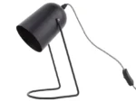 Tafellamp Zilvena zwart H30 cm met moderne kegelkap en slank metalen frame