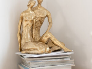 Beeld Taltel Steen Goud H35,5 cm