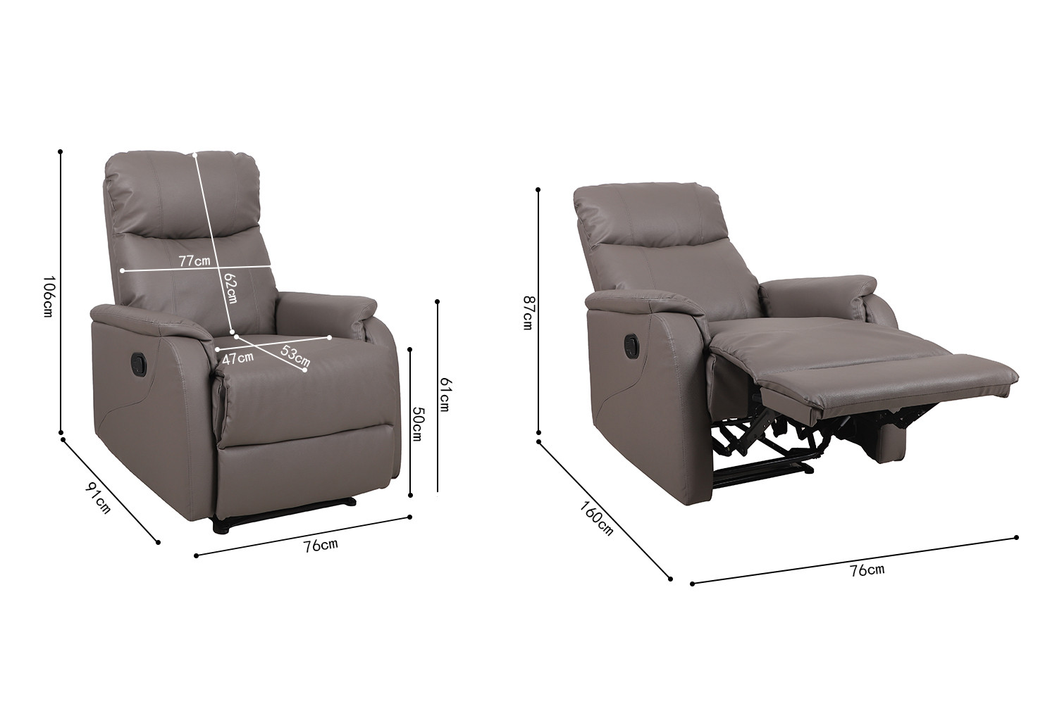 Relaxfauteuil Leloro Taupe - Afbeelding 7