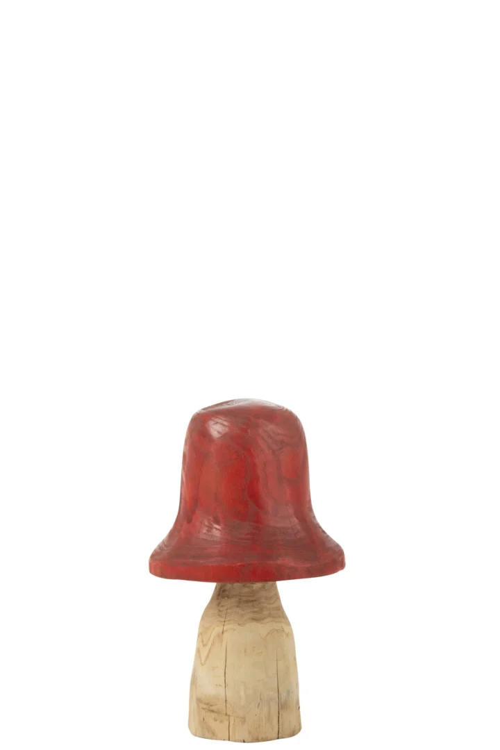 Decoratiefiguur Freiburg hout meerkleurig, rood en naturel, 42 cm hoog, decoratief woonaccessoire