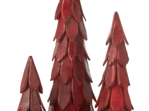 Kerstboom Katello hout rood, 120 cm, slank design met natuurlijke kastanjehoutlook