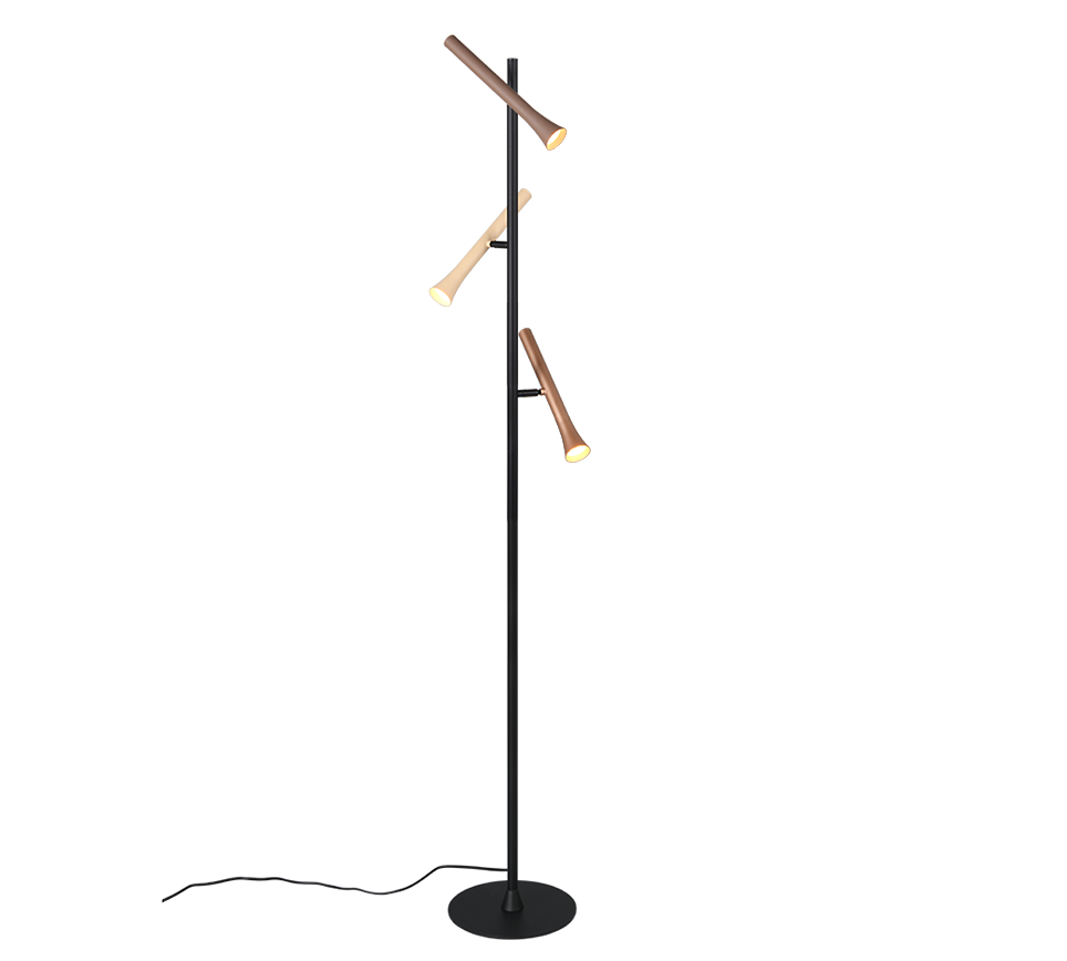 Vloerlamp Tendu Mat Zwart H150 cm - Set van 3