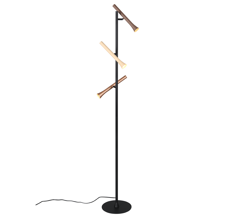 Vloerlamp Tendu Mat Zwart H150 cm - Set van 3 - Afbeelding 3