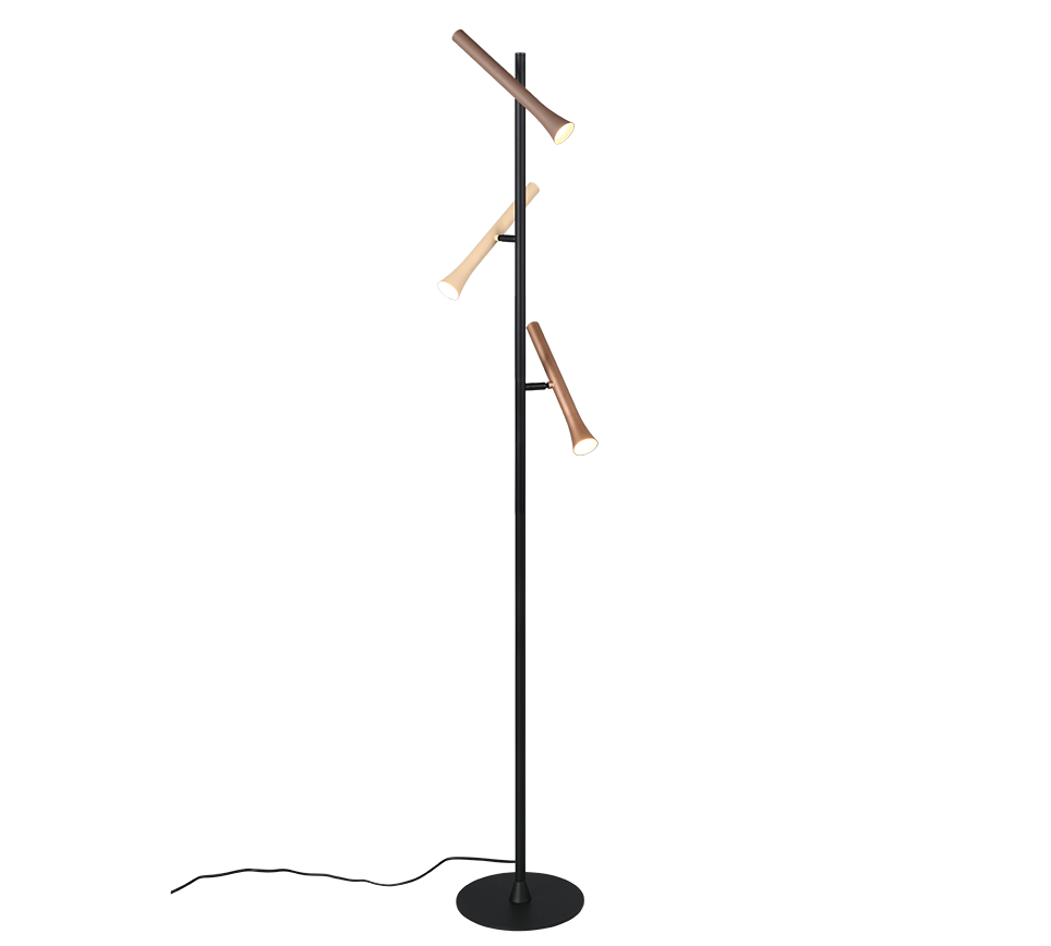 Vloerlamp Tendu Mat Zwart H150 cm - Set van 3 - Afbeelding 4