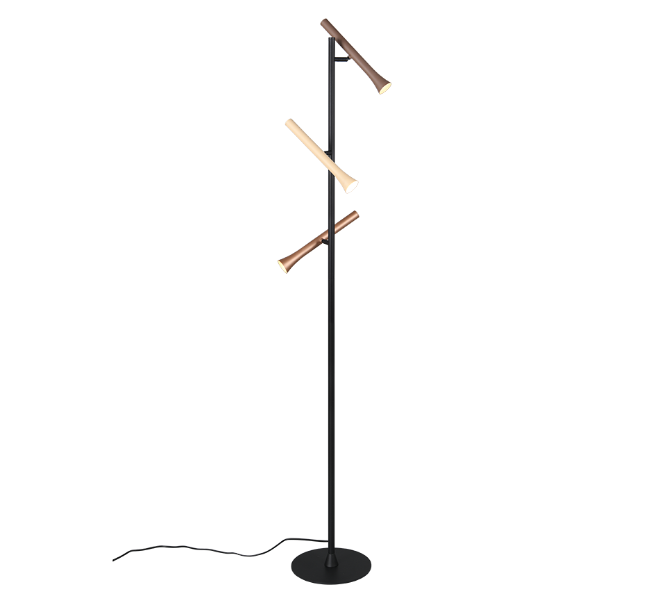 Vloerlamp Tendu Mat Zwart H150 cm - Set van 3 - Afbeelding 5