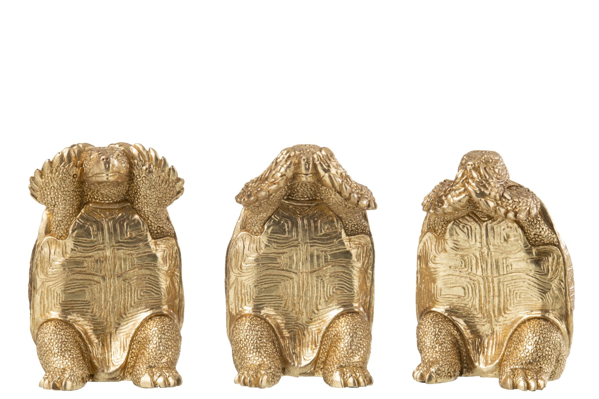 Decoratiefiguur Deimmor Vinyl Goud H14 cm - Set van 3 - Afbeelding 3