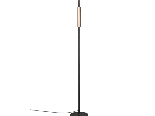 Vloerlamp Stoonnund wit H160 cm, set van 3, met zwart frame, wit glazen kap en LED-licht