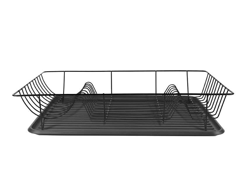 Dienblad Sinsond Zwart met metalen draadmand en ondertray, modern en praktisch voor serveren of decoreren