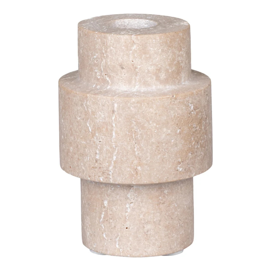 Kandelaar Ziltond Naturel Travertin 7x7x10 cm – foto 2