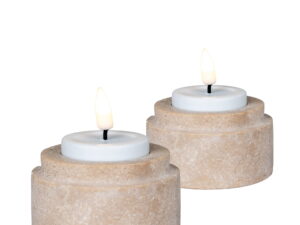 Waxinelichthouder Preltond Naturel - Set van 2