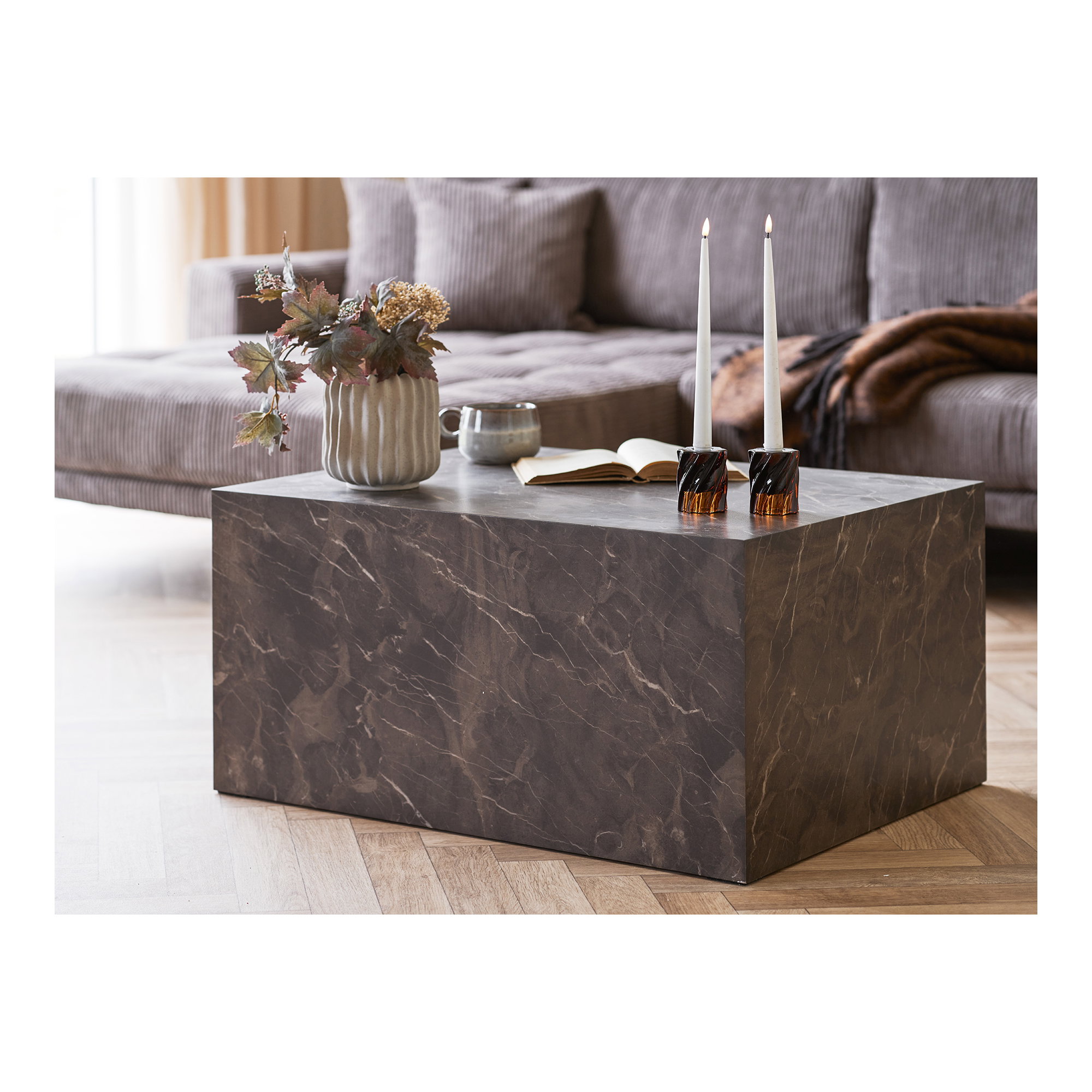 Kaarsenhouder Keenton Glas Bruin - Set van 2 - Afbeelding 8