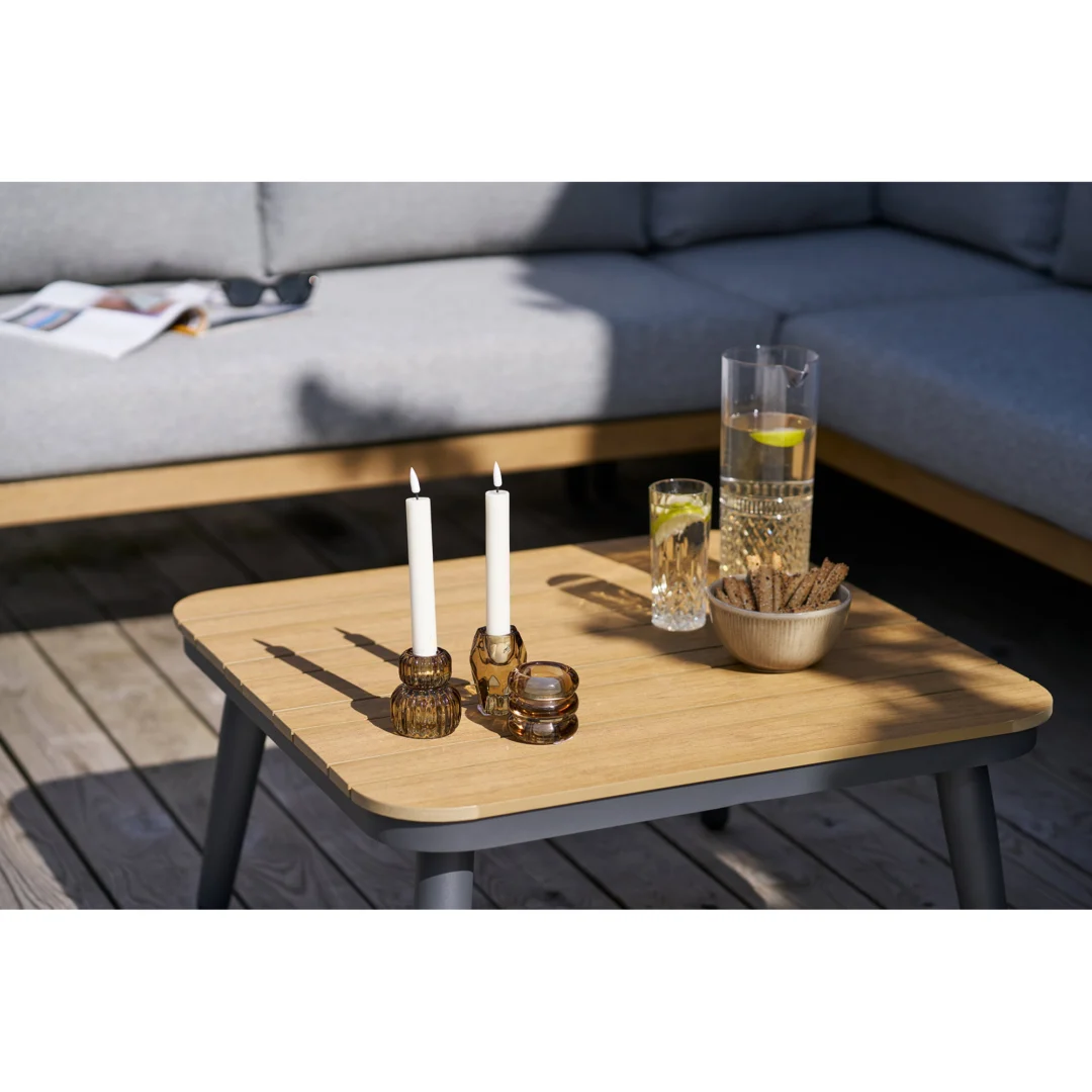 Kandelaar Vemik Glas Bruin - Set van 3 - Afbeelding 3