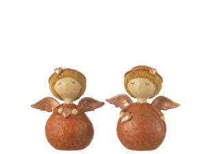 Decoratie Nora Polyresin Bruin - Set van 2