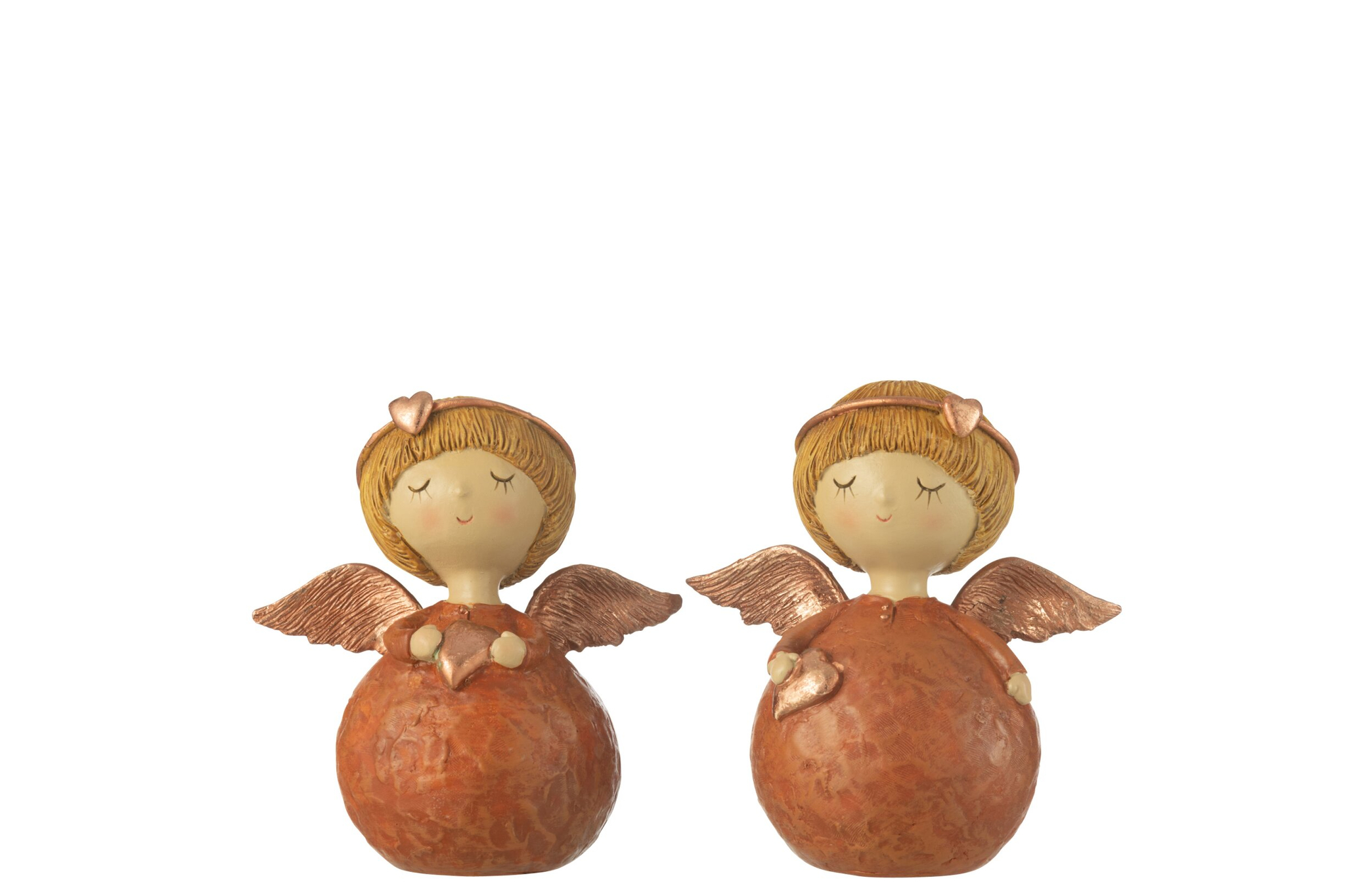 Decoratie Nora Polyresin Bruin - Set van 2