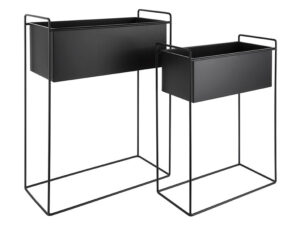 Bloempot Carnund Metaal Zwart H65 cm