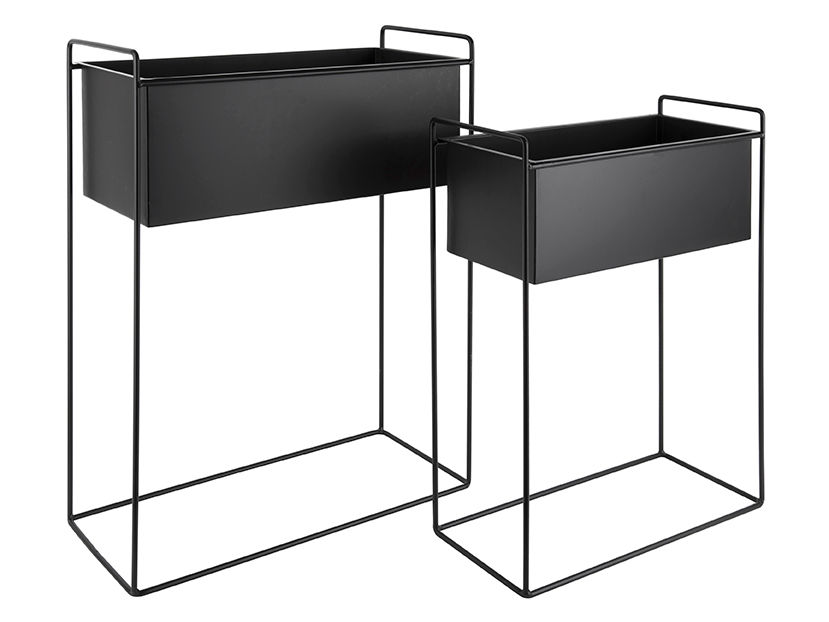 Bloempot Carnund Metaal Zwart H65 cm