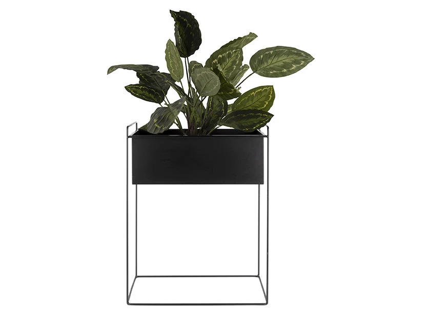 Bloempot Carnund Metaal Zwart H65 cm - Afbeelding 3