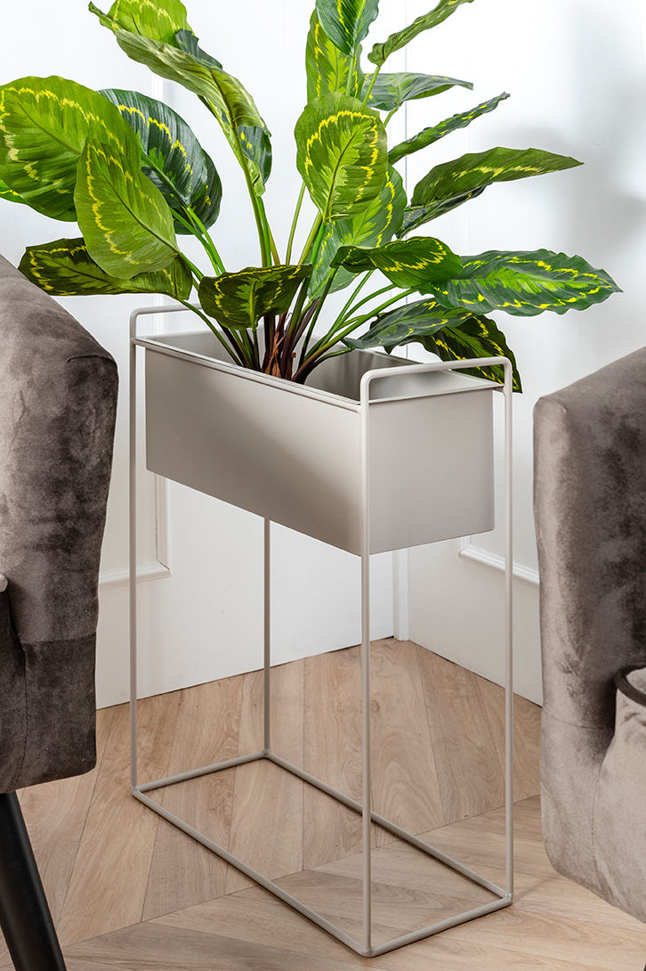 Bloempot Nooskello Metaal Warm Grijs H65 cm - Afbeelding 4