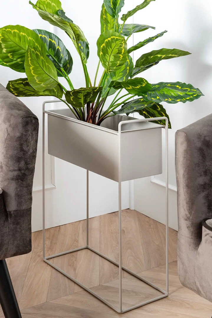 Bloempot Nooskello Metaal Warm Grijs H65 cm - Afbeelding 4