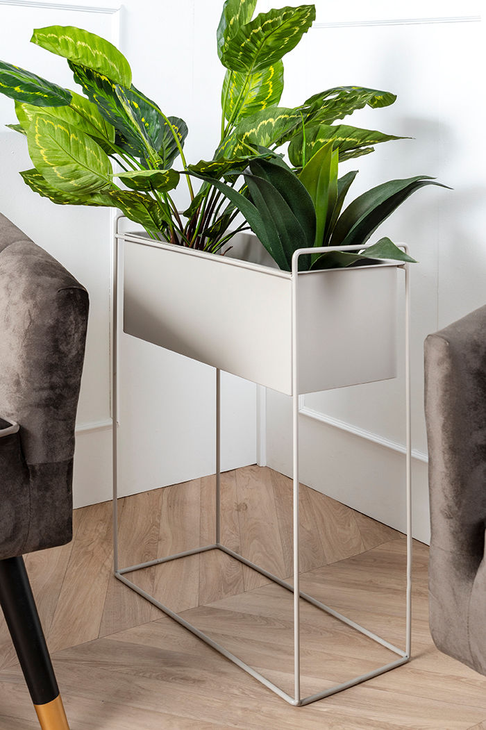 Bloempot Nooskello Metaal Warm Grijs H65 cm - Afbeelding 5