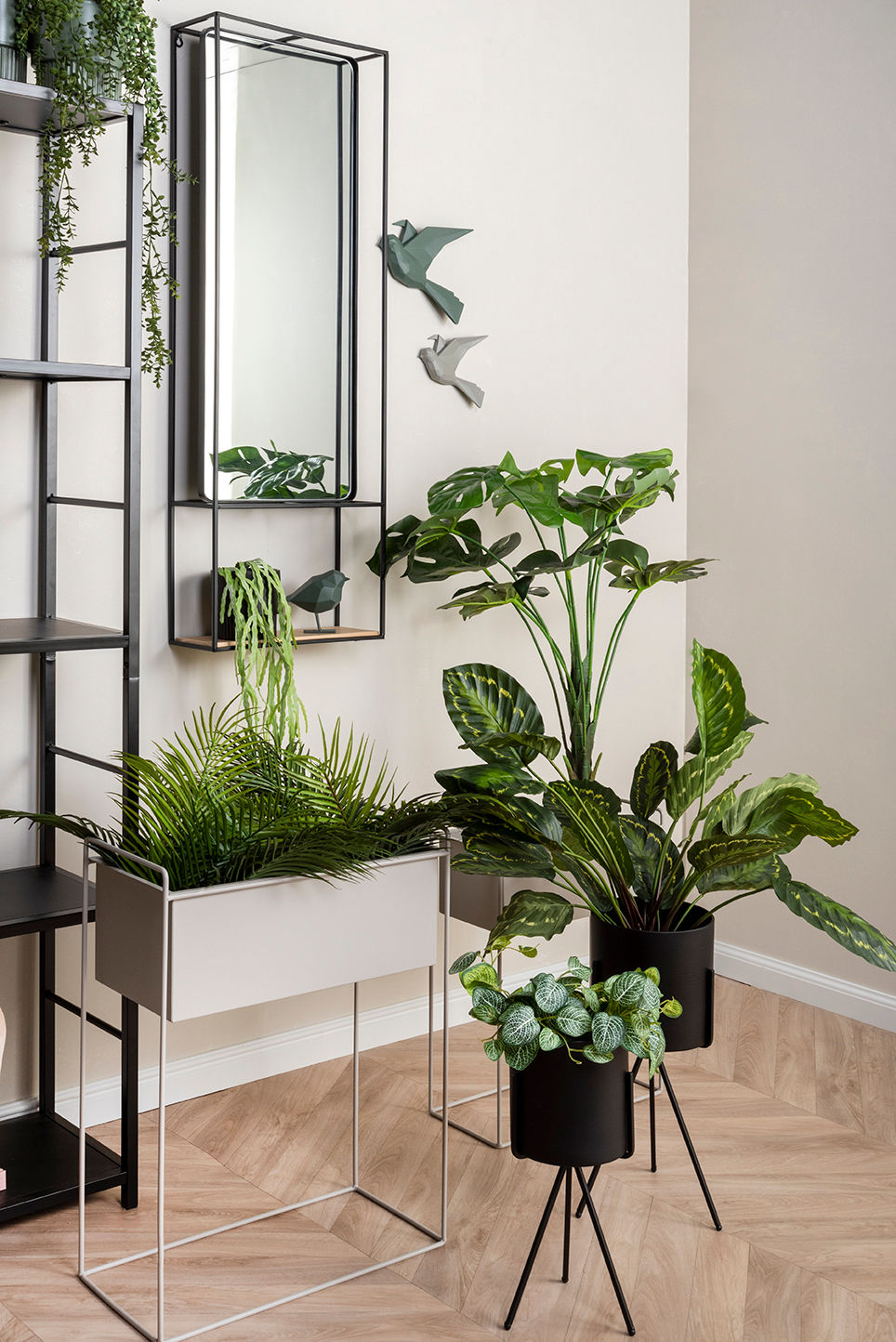 Bloempot Nooskello Metaal Warm Grijs H65 cm - Afbeelding 6
