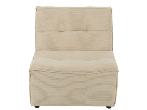 Bank Stoldil Kunstleer Beige met zachte bekleding, ribstructuur en compacte vorm in een warme neutrale tint