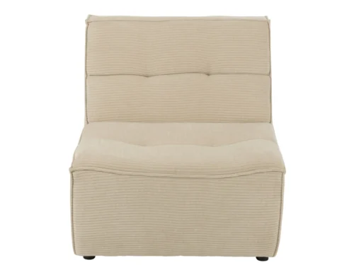 Bank Stoldil Kunstleer Beige met zachte bekleding, ribstructuur en compacte vorm in een warme neutrale tint