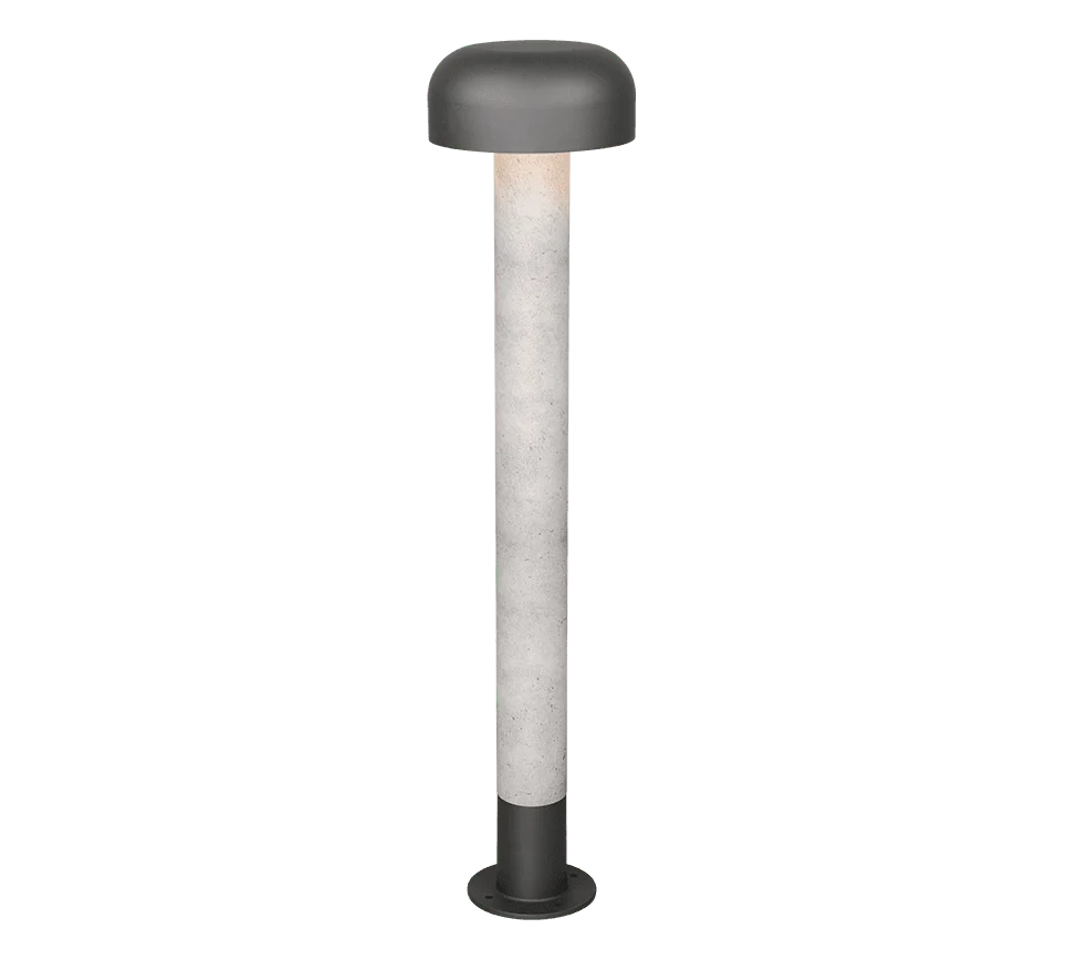 Buitenlamp Graskio van gegoten aluminium, betonlook, modern paalmodel voor tuinpad of entree, set van 3