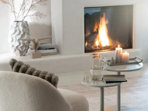 Hiensane grijs metalen dienblad met kaarsen, modern rechthoekig design, set van 2 in stijlvol interieur