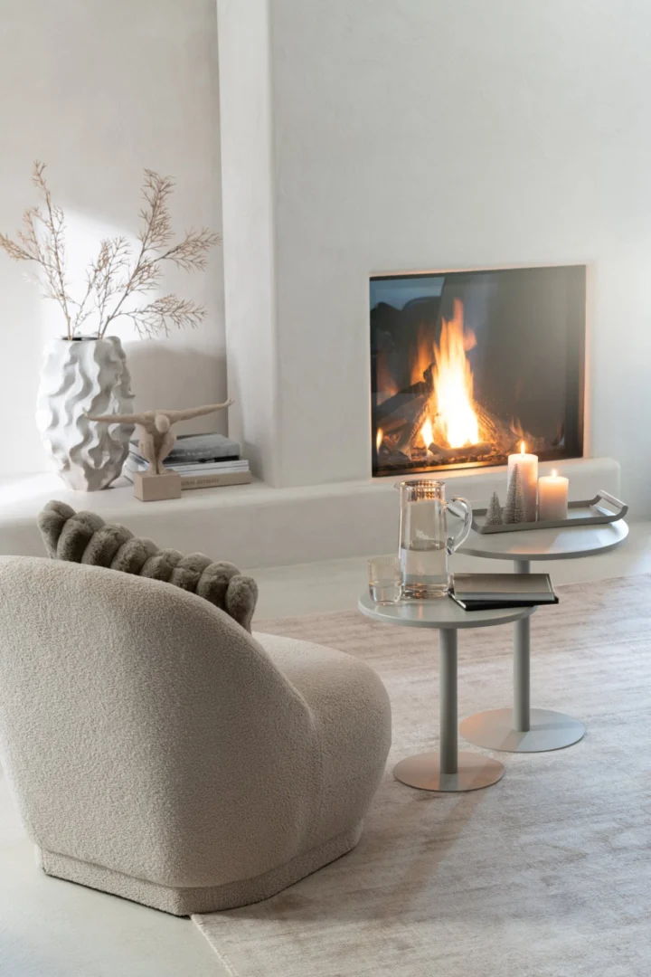 Hiensane grijs metalen dienblad met kaarsen, modern rechthoekig design, set van 2 in stijlvol interieur